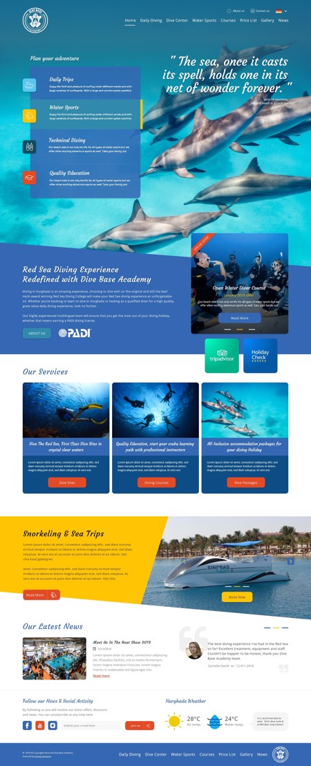 Dive Base Academy Website 